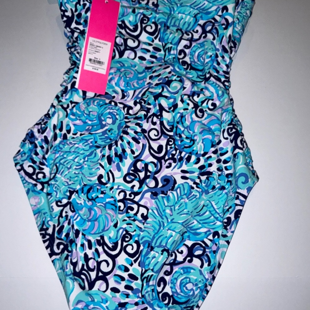 Lilly Pulitzer NWT Flamenco One Piece Swimsuit Light Aqua Spritz Size 0 - Picture 9 of 16